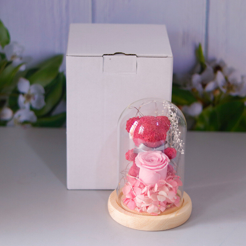 Valentine’s Day Gift- Teddy Bear With Rose And Lights