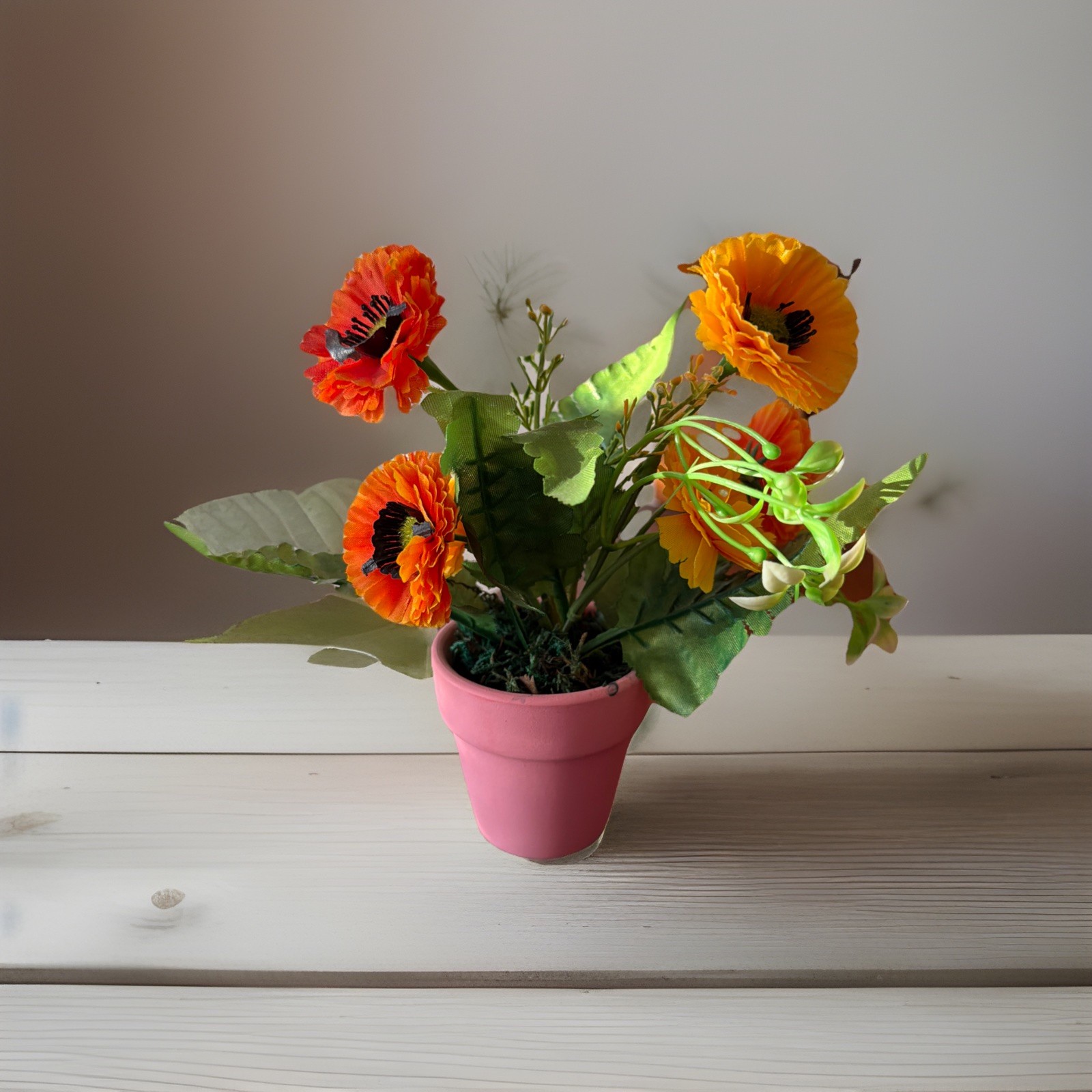 Artificial Daisy Flowers in Clay Pot