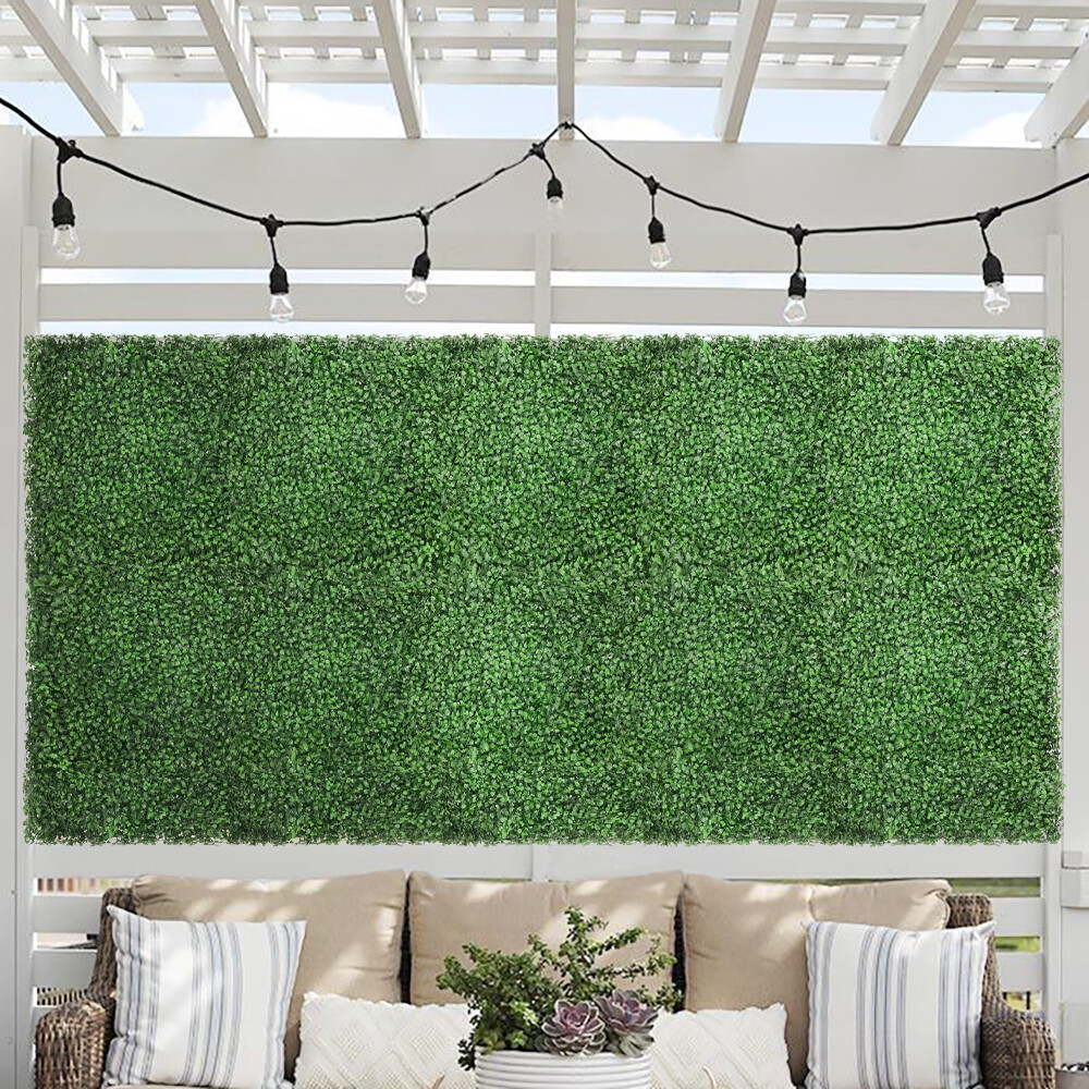 20″x20″ Artificial Faux Leaf Boxwood Dark Green Fence Screen Wall Decor Panel
