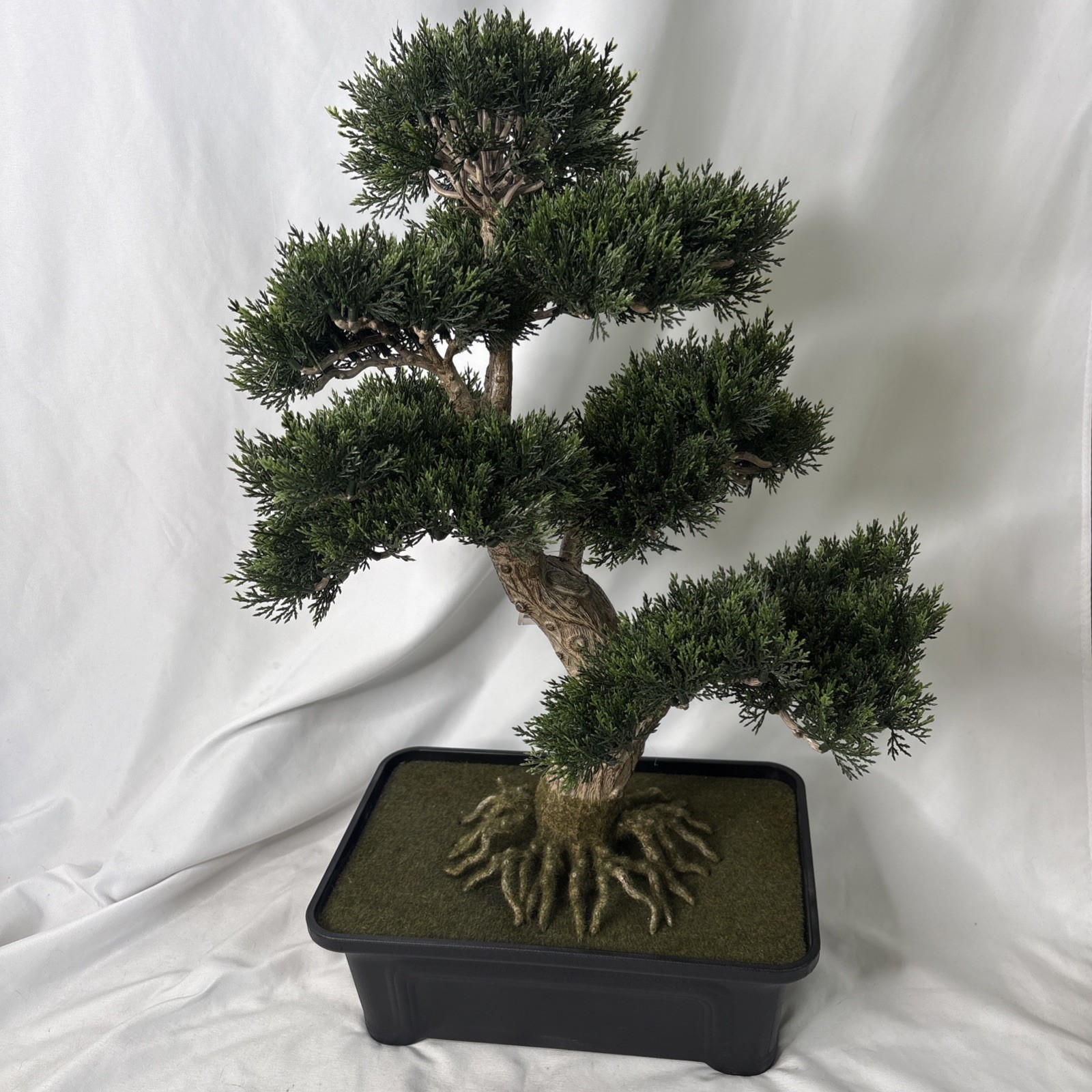 24” Nearly Natural Cedar Bonsai Tree Artificial Silk Plant Indoor Outdoor Zen