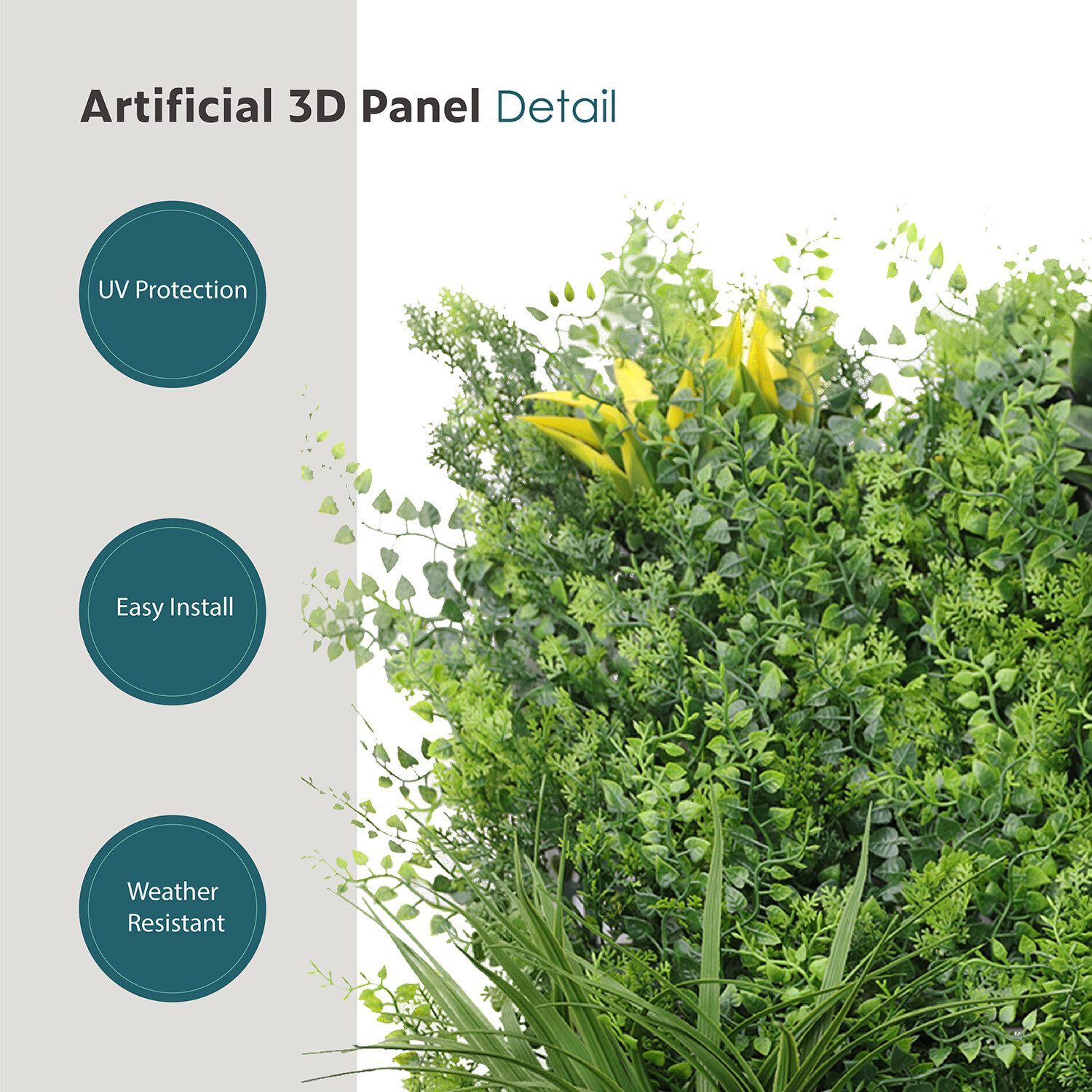20″x20″ Artificial Faux 3D Mixed Panel Leaf Privacy Fence Screen Decor Hedge #4