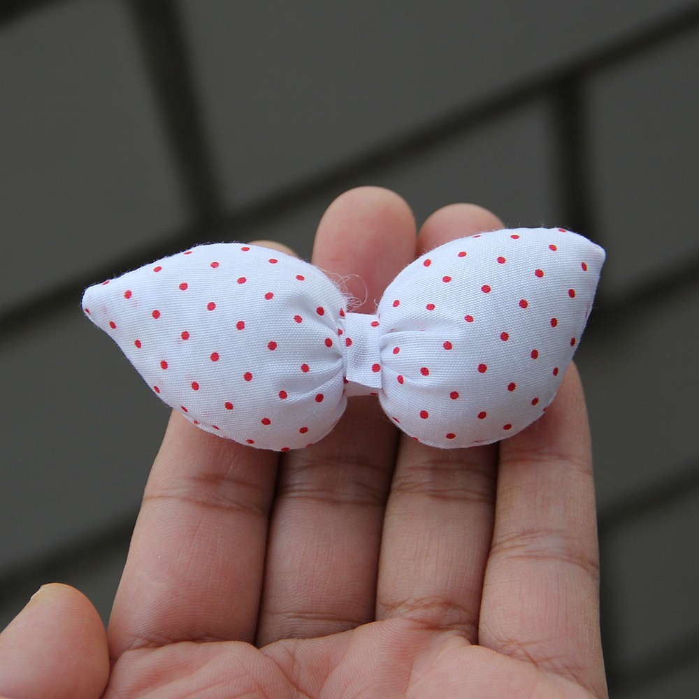 7.5cm The Exquisite Princess Rose Polka Dot Cotton Bow Tie Headband