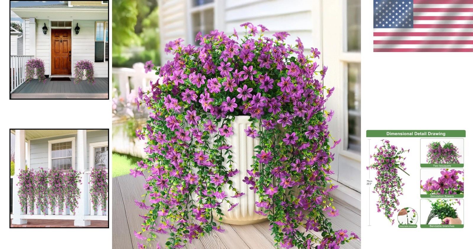 Realistic 2 PCS Faux Daisy Flowers with Eucalyptus – Spring to Winter Decor