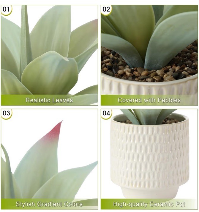 Potted Artificial Agave Plant -Alagirls (ALAFP0011) Indoor Outdoor Home Decor