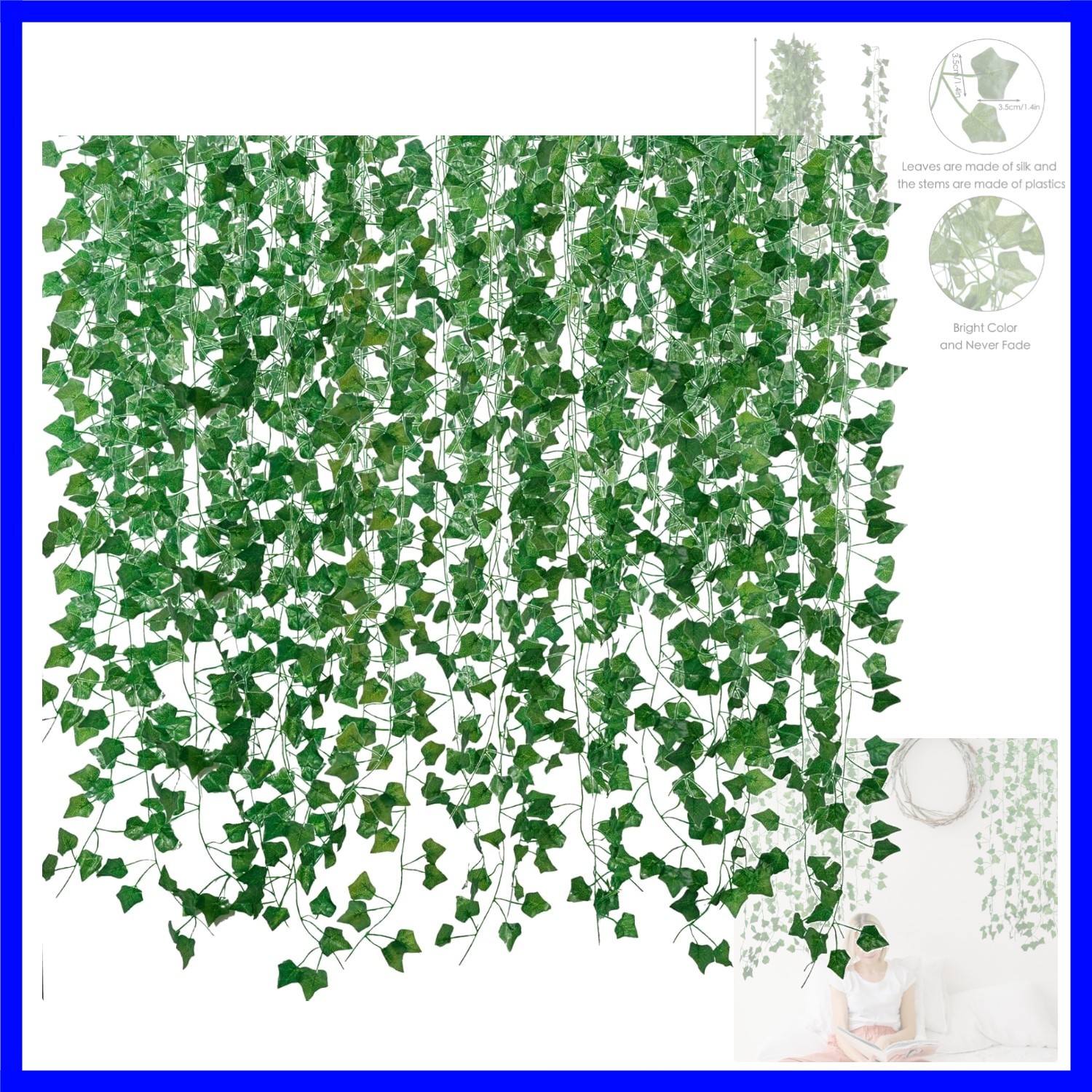Fake Vines for Room Decor24Pack168Ft Aesthetic Artificial Plant Ivy Leaves Ha…