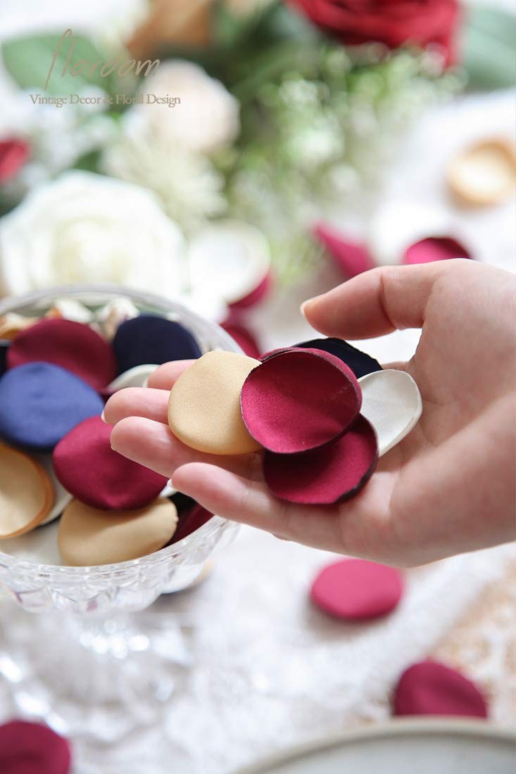 300pcs Silk Rose Petals Burgundy Navy Flower Petals for Wedding Flower Girl B…