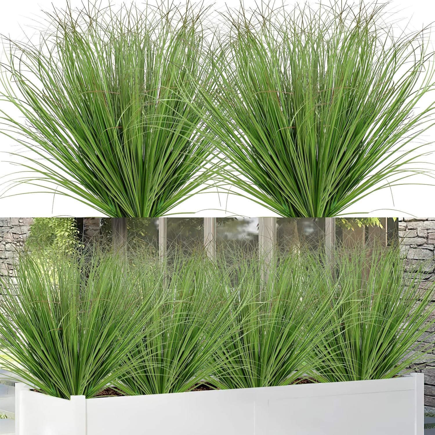 Plantas Artificiales Exterior 20pcs Hierba Falsa Resistente UV Decoracion Jardín