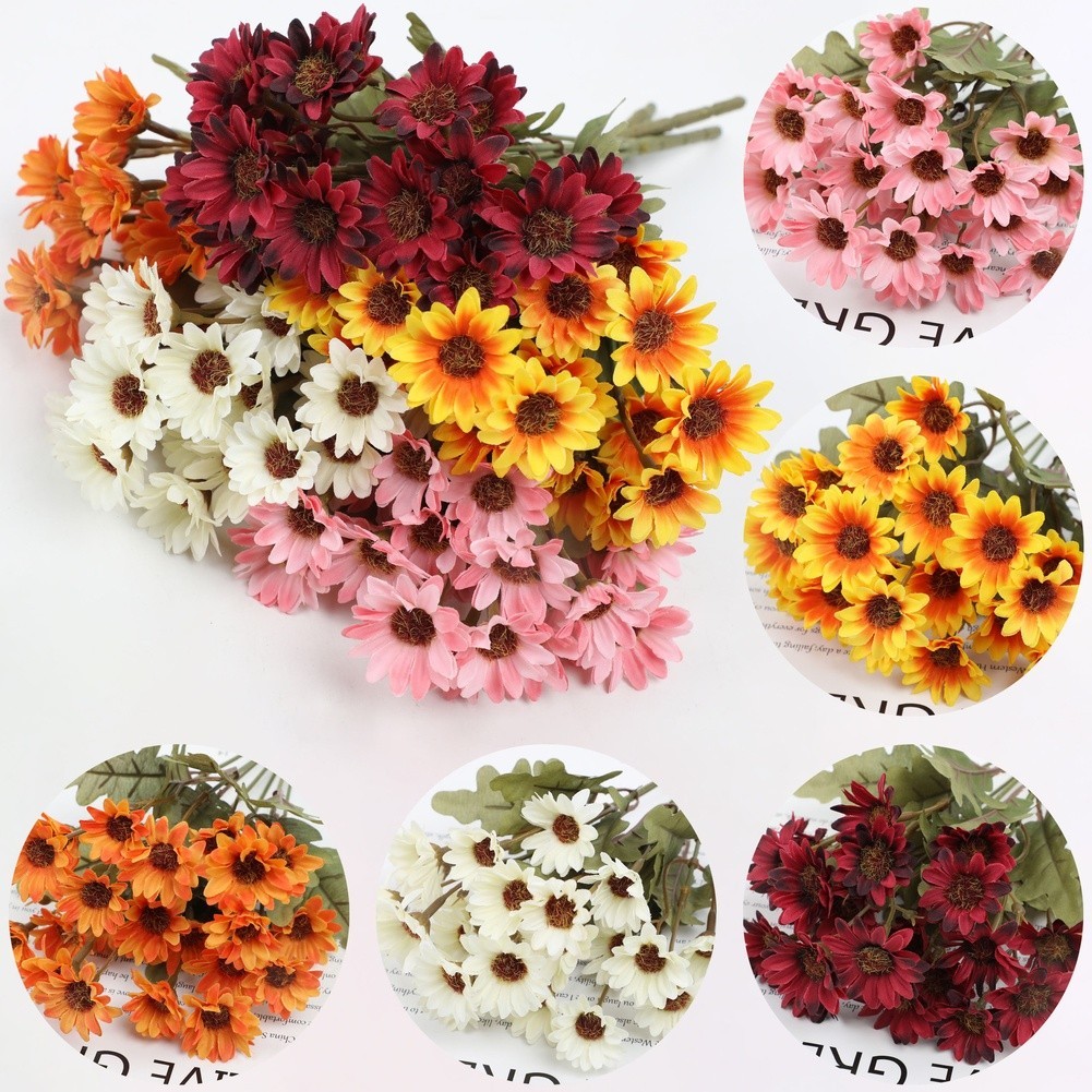 Lifelike Chamomile Flower Bouquet for Living Room Bedroom Office Decor