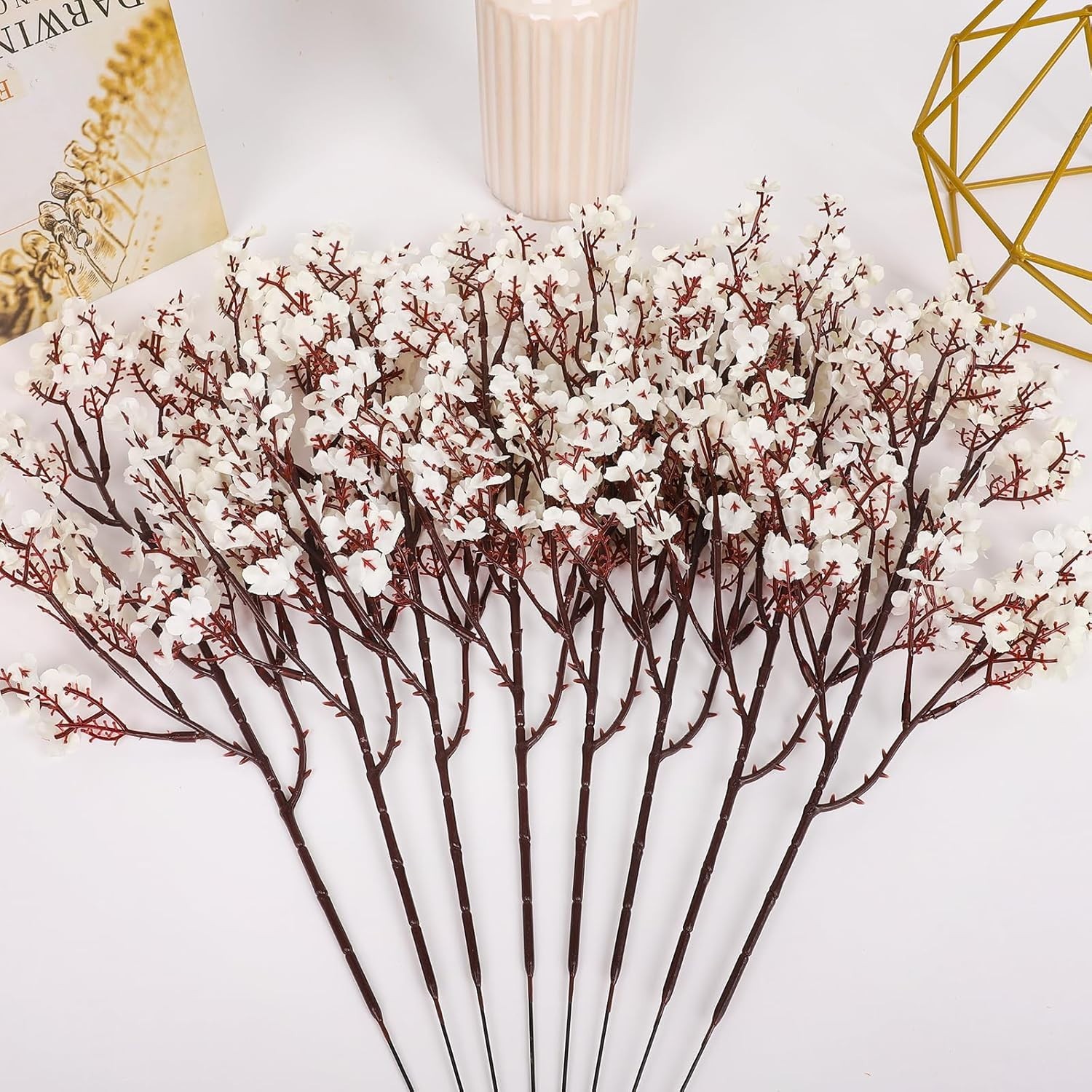 Elegant Faux Baby’s Breath Flowers – Real Touch, Weather-Resistant Bulk Pack …