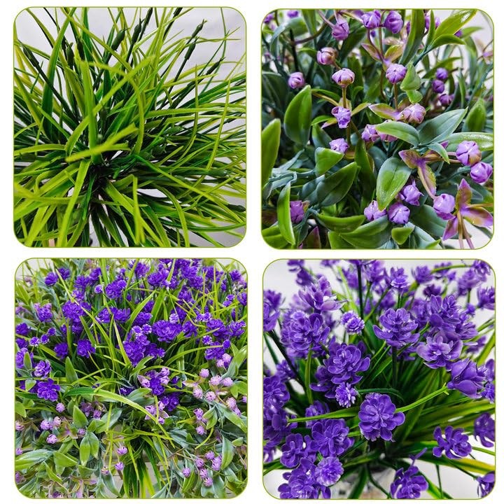 36 Pcs Artificial Flowers for Outdoor, UV Resistant Outdoor Fake Plants Faux …