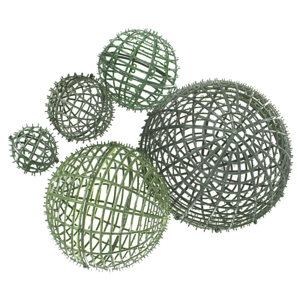 5Pcs Sturdy Plastic Artificial Plant Topiary Ball Holder Green Flower Shelf Rack