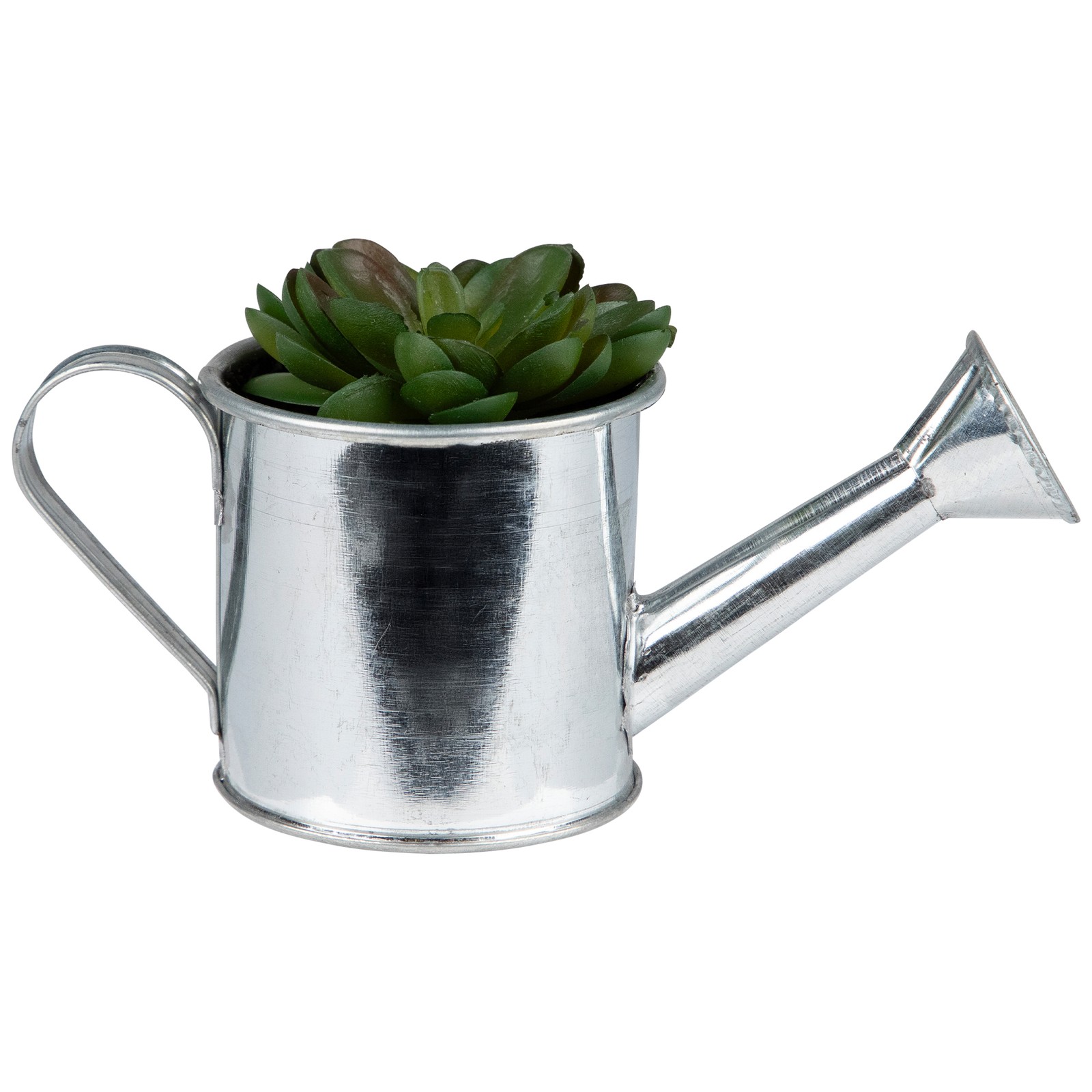 Northlight 4” Lime Green Mini Artificial Sprouting Rose Succulent Tin Water Can