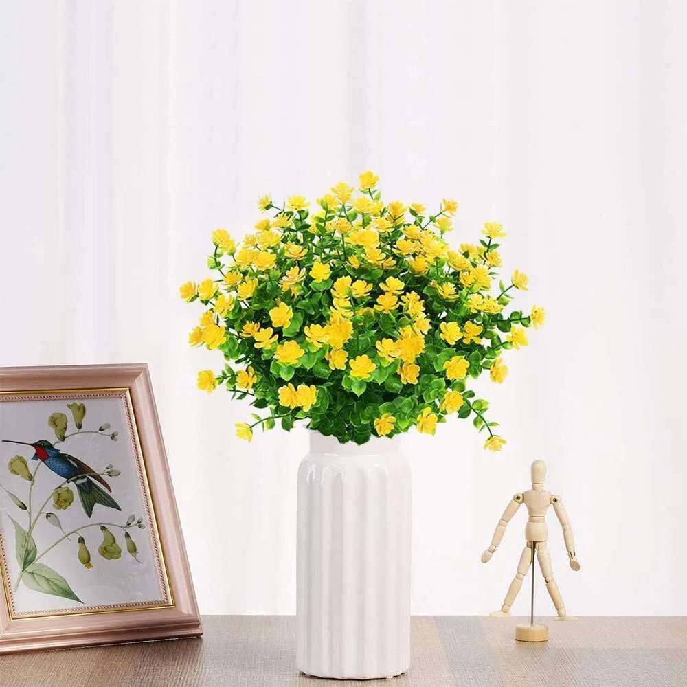 Artificial Flowers Fake Outdoor UV Resistant Boxwood Plants Shrubs Decor 6 Pack