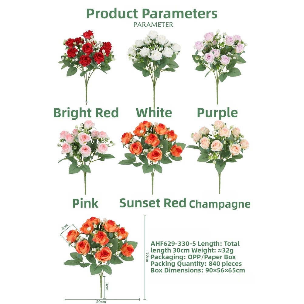 For Wedding Decor Artificial Silk Roses 30cm for Home Styling Photography Props