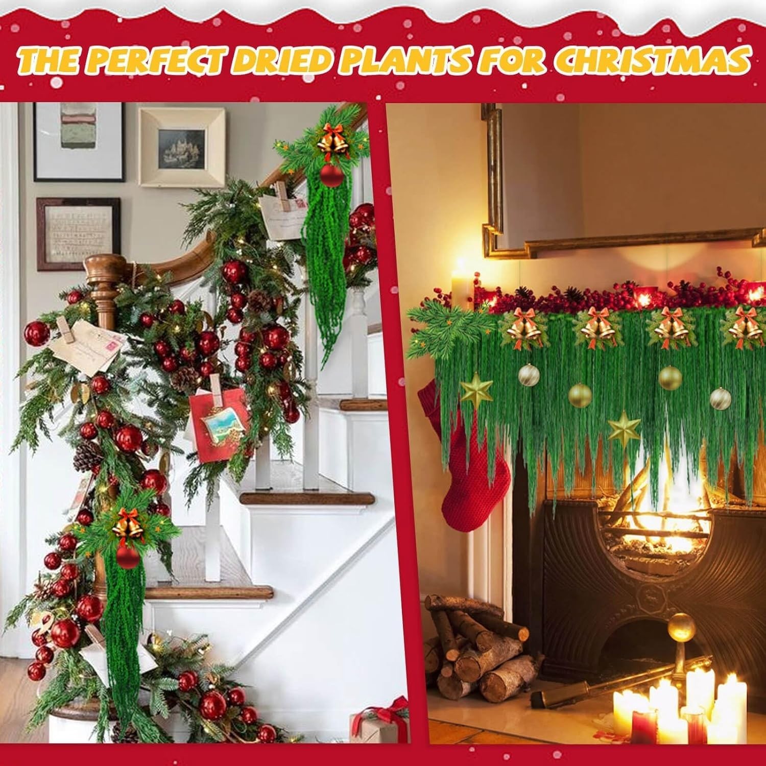 5pc Dried Amaranthus Hanging Stems Dark Green 23in Real Preserved Wedding Xmas