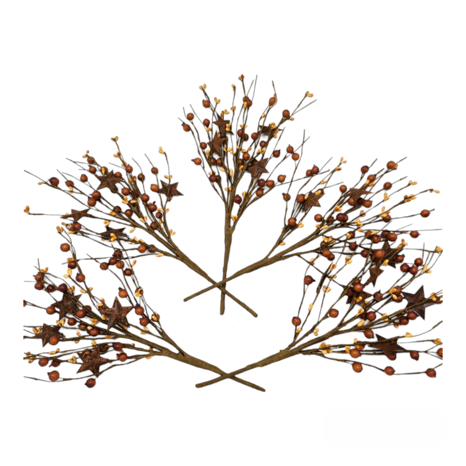 Mustard and Brown Color Berry Picks Artificial Berries Spray Home Decor N606