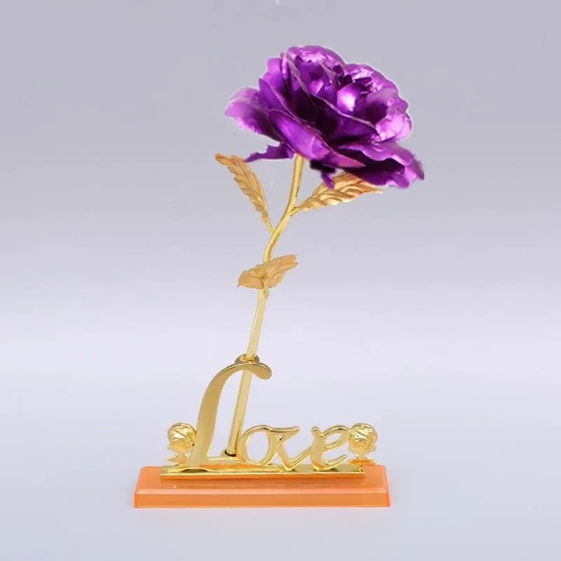Romantic Gold Plated Rose Flower Dipped In 24K For Valentine’s Day LOVE Mom Gift