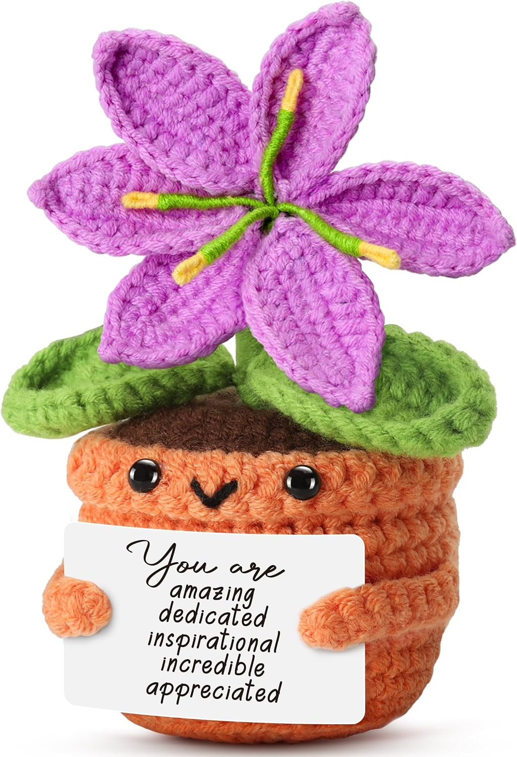 Crochet Purple Lily Flower – Happy Birthday Gifts for Women, Friends, Coworkers