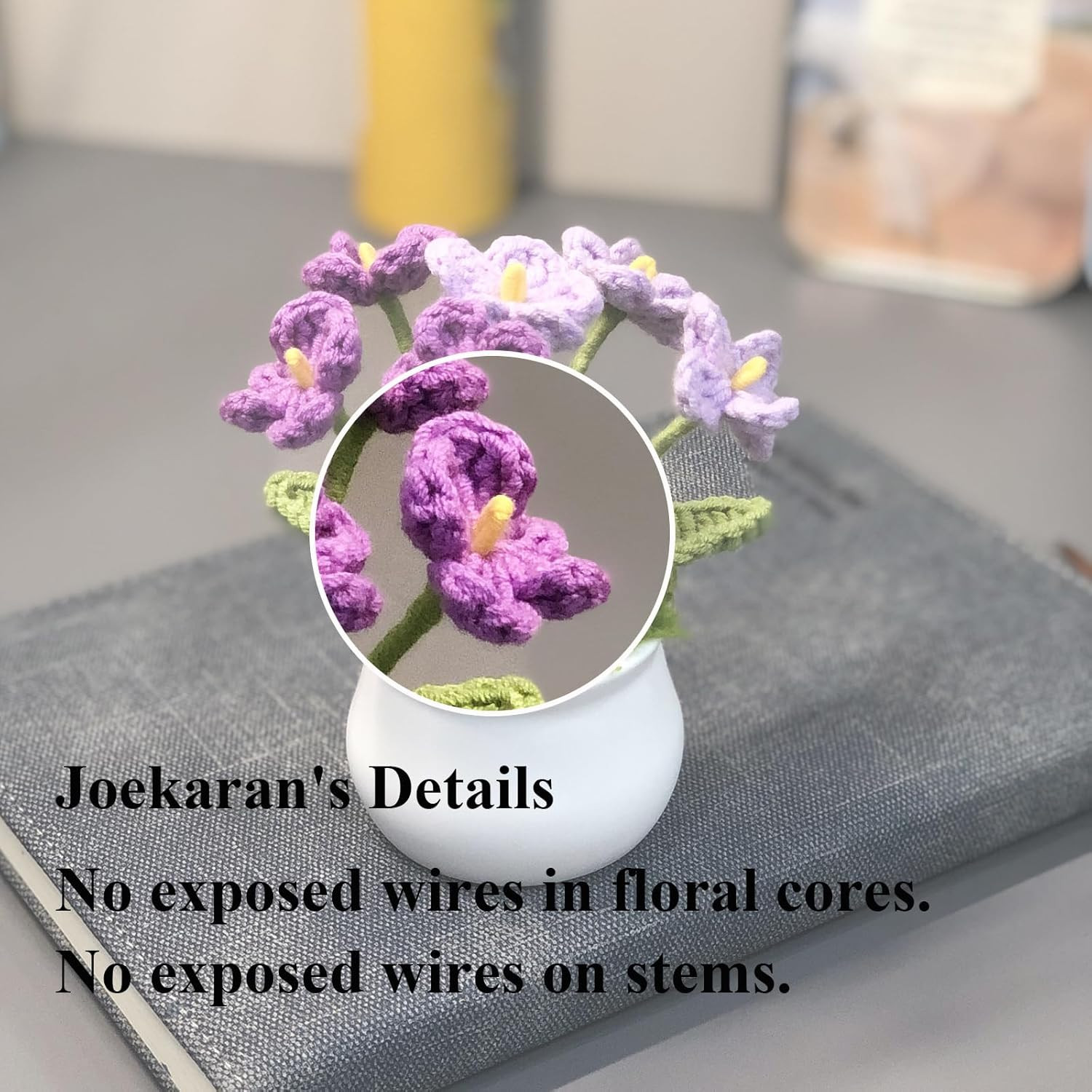 Crochet Flowers Cute Small Flower, Self Care Gifts for Women Grandmother,Valenti