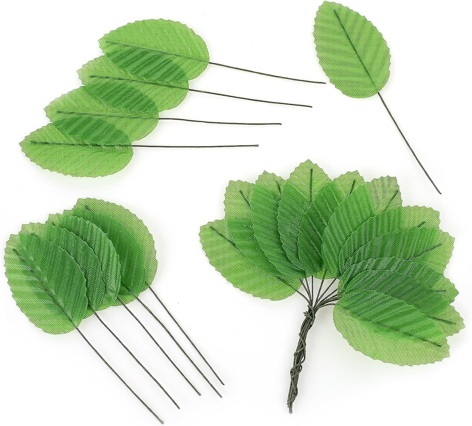 10Pcs Artificial Leaves for DIY Crafts, Faux Silk Greenery with Bendable Stem…