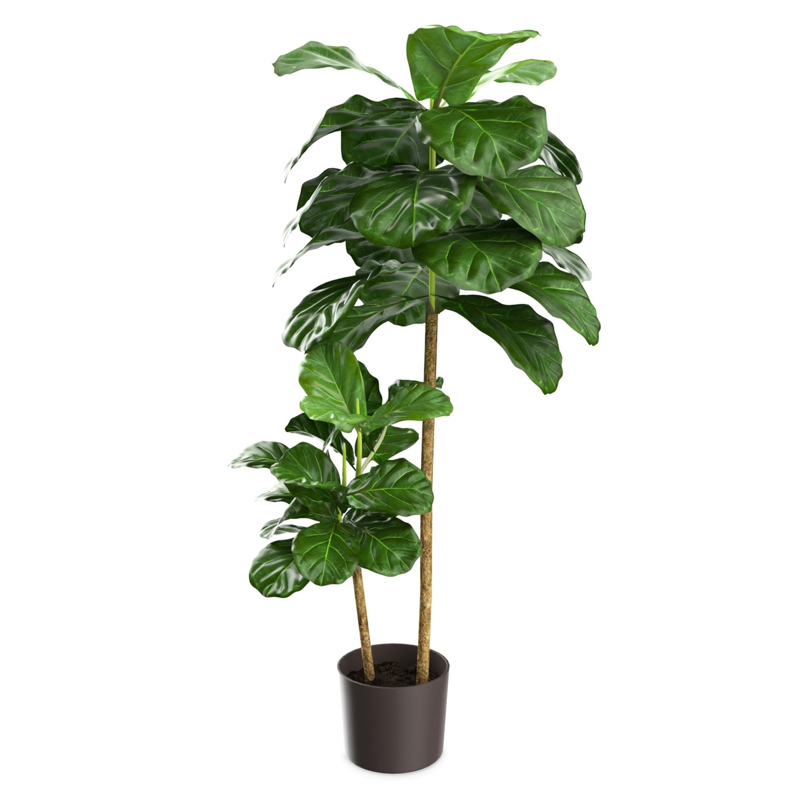 VECELO Artificial Fiddle Leaf Fig Tree 4FT(51in), Tall Fake Floor Plants with…
