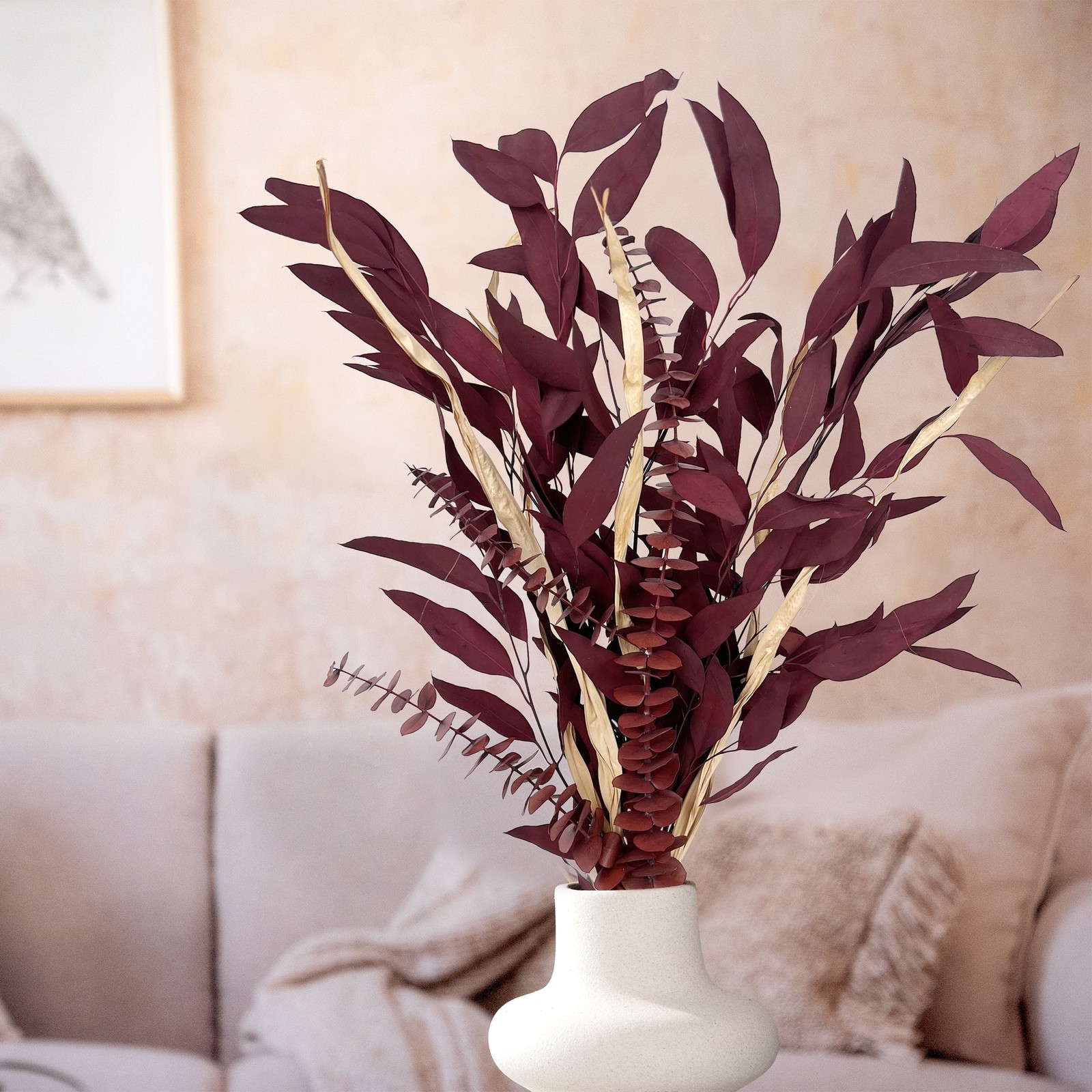 Dried Eucalyptus Mix Red Bouquet