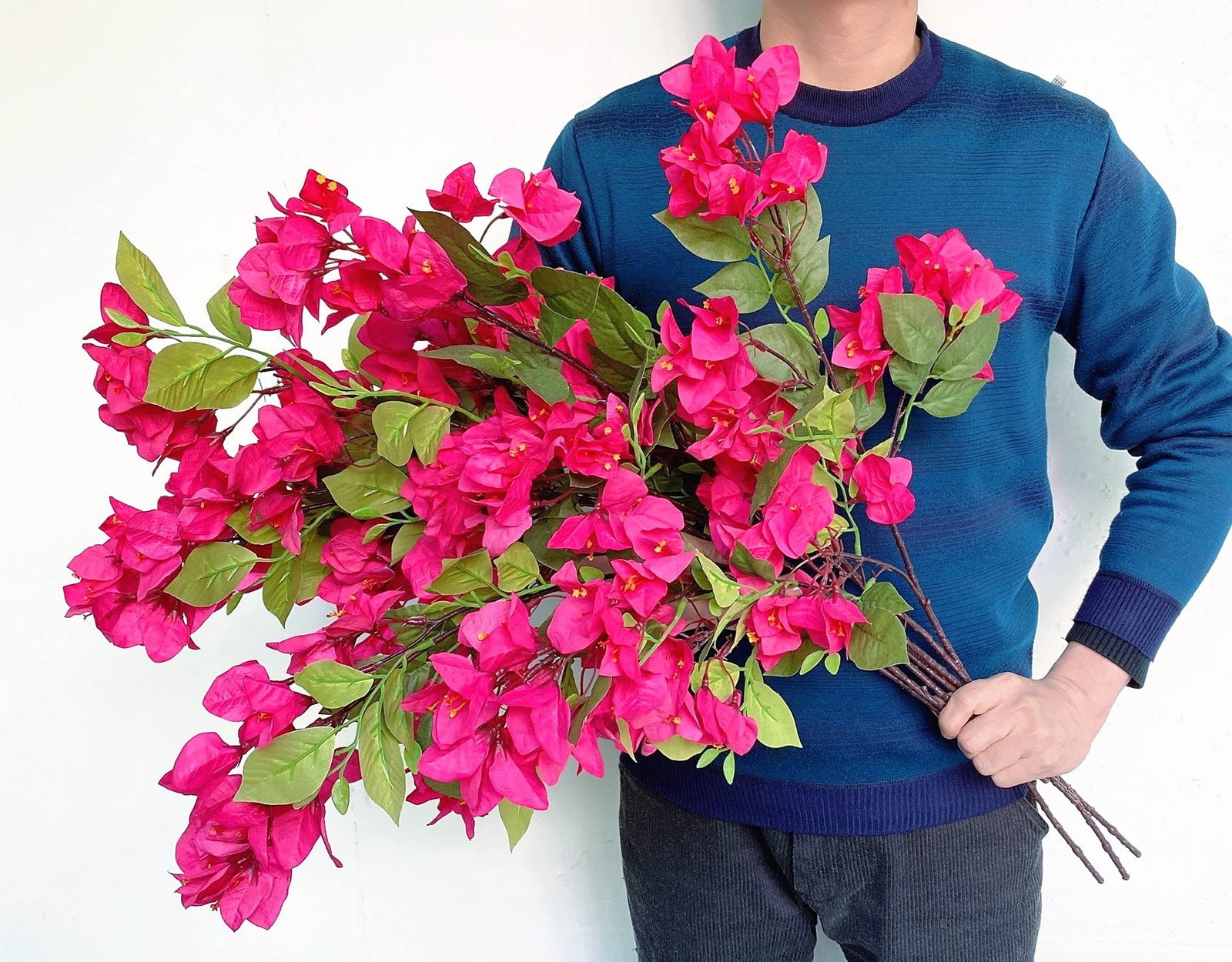 Pack of 8 Artificial Flowers Stems Silk Bougainvillea Branches for Wedding Ce…