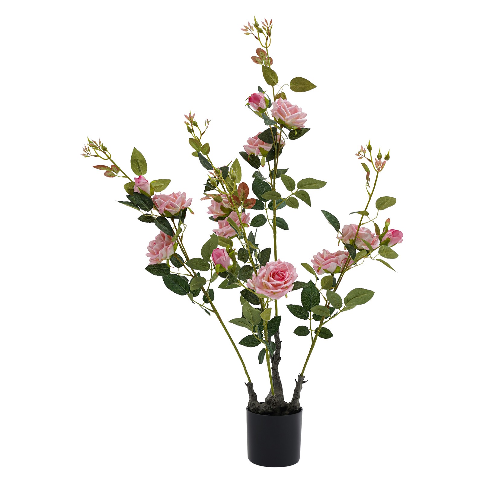 2pcs Artificial Rose Trees Fake Flowers Tree, Pink Artificial Flower Plant Decor