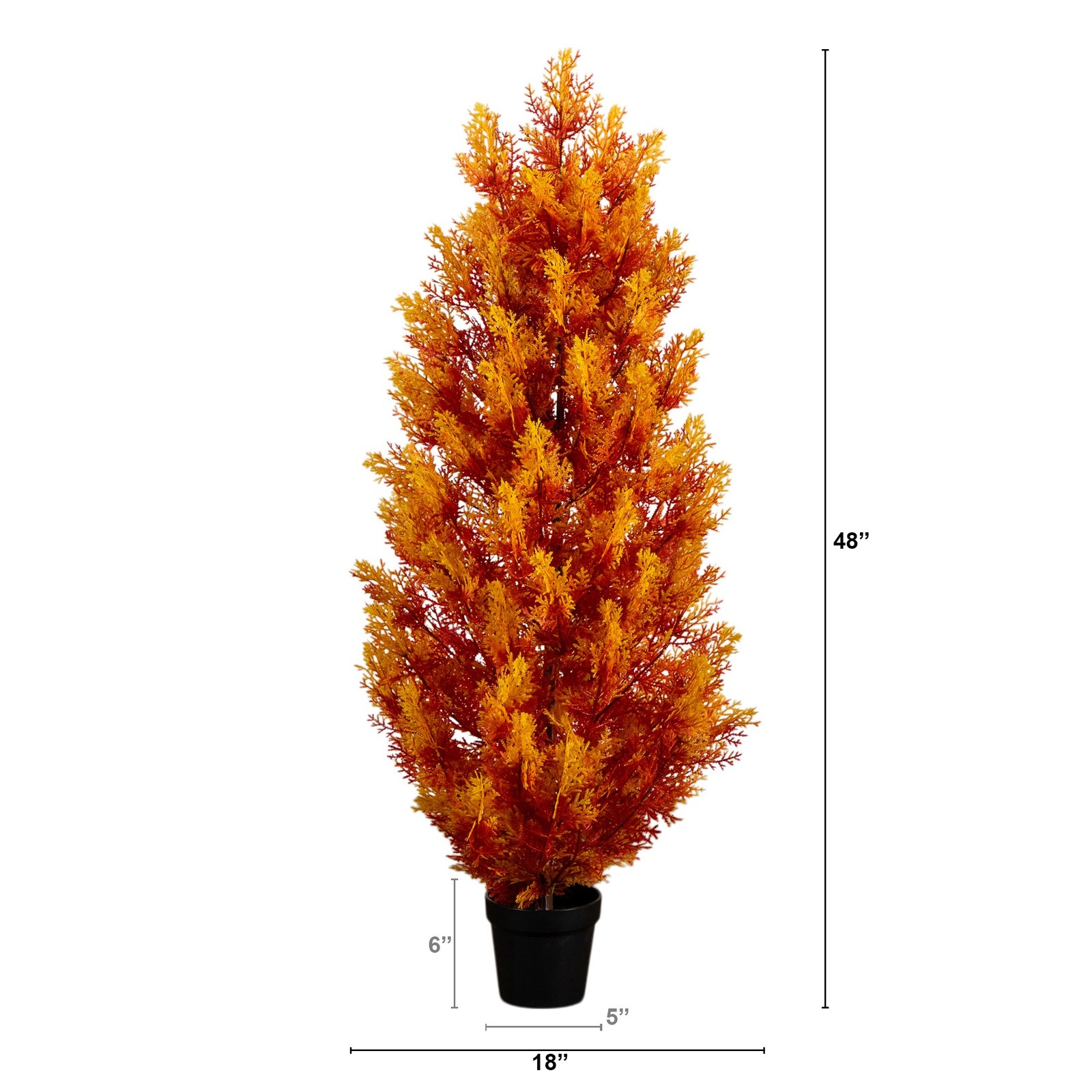 Nearly Natural 4ft UV Resistant Autumn Artificial Fall CedarTree(Indoor/Outdoor)