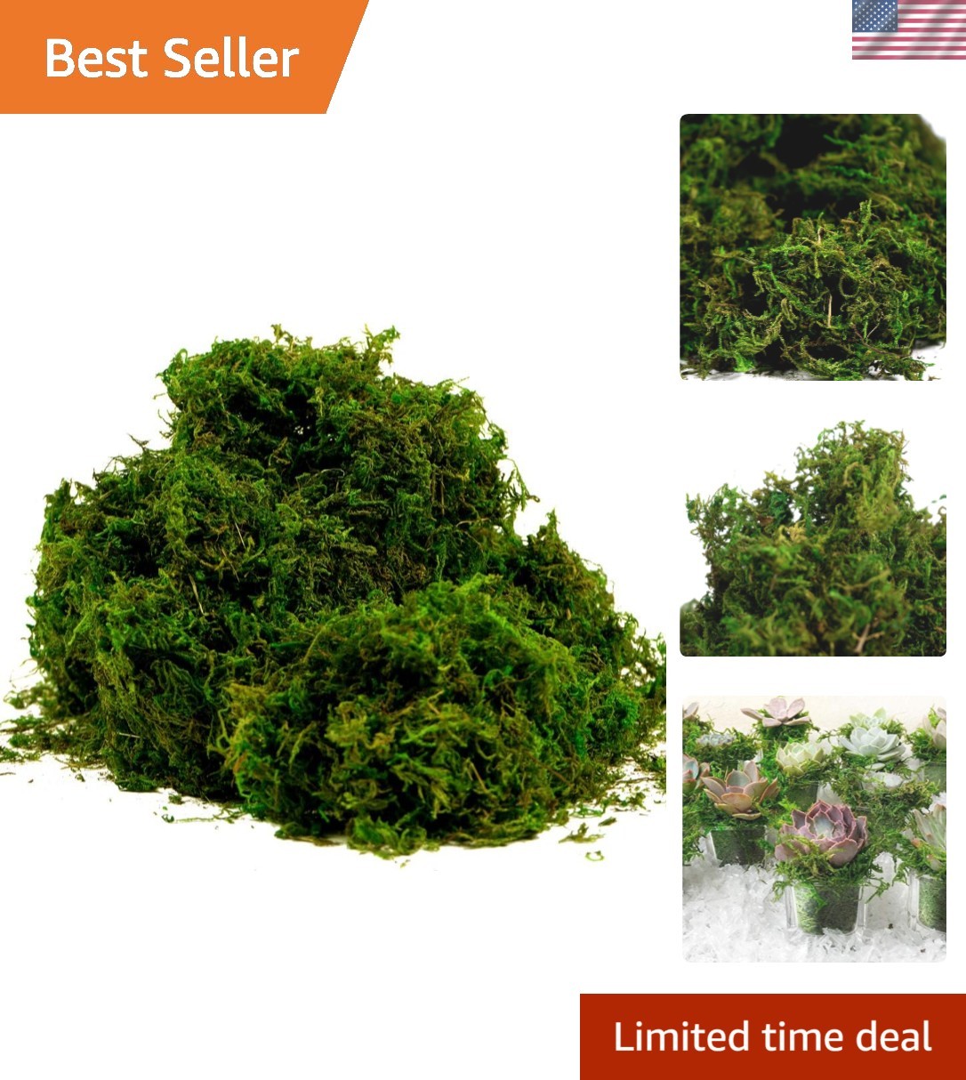 Fresh Green Artificial Moss – 225g Decorative Faux Moss for Home & Garden Decor