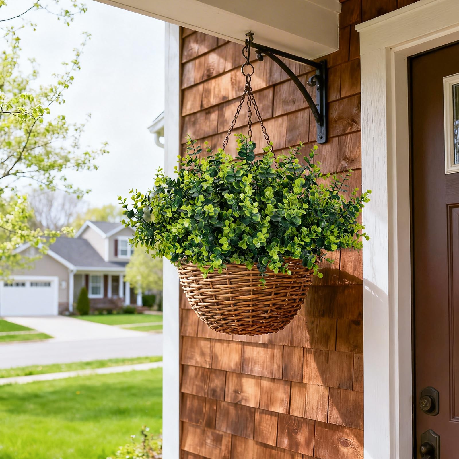 Best 17 Inch Artificial Plants Outdoor Faux Shrubs Eucalyptus Boxwood Grass UV