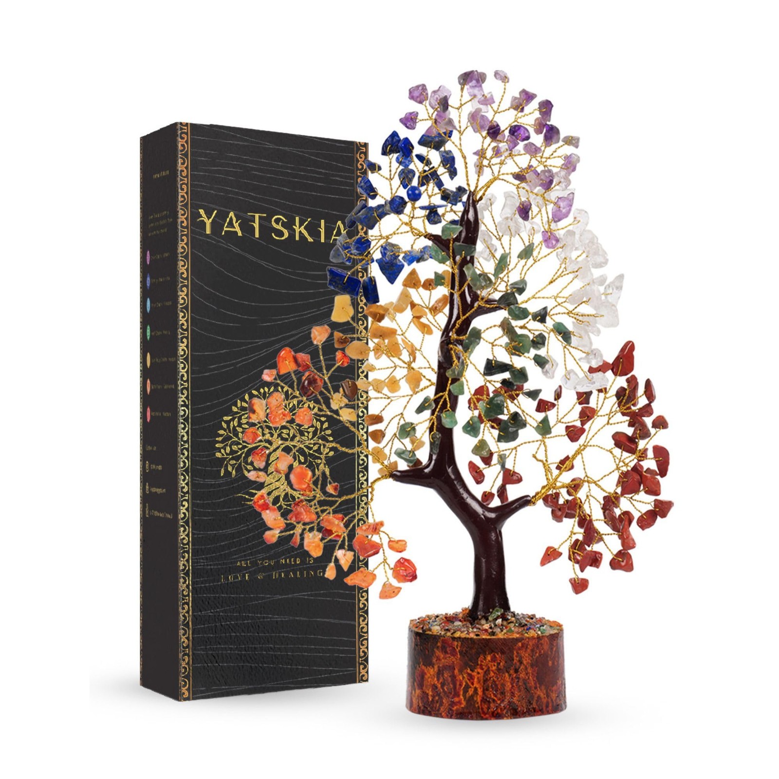 Chakra Crystal Tree – Handmade Healing Crystal Trees with 7 Chakra Stones | T…