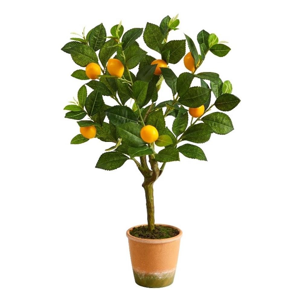 Nearly Natural 24″ Lemon Artificial Tree in Green