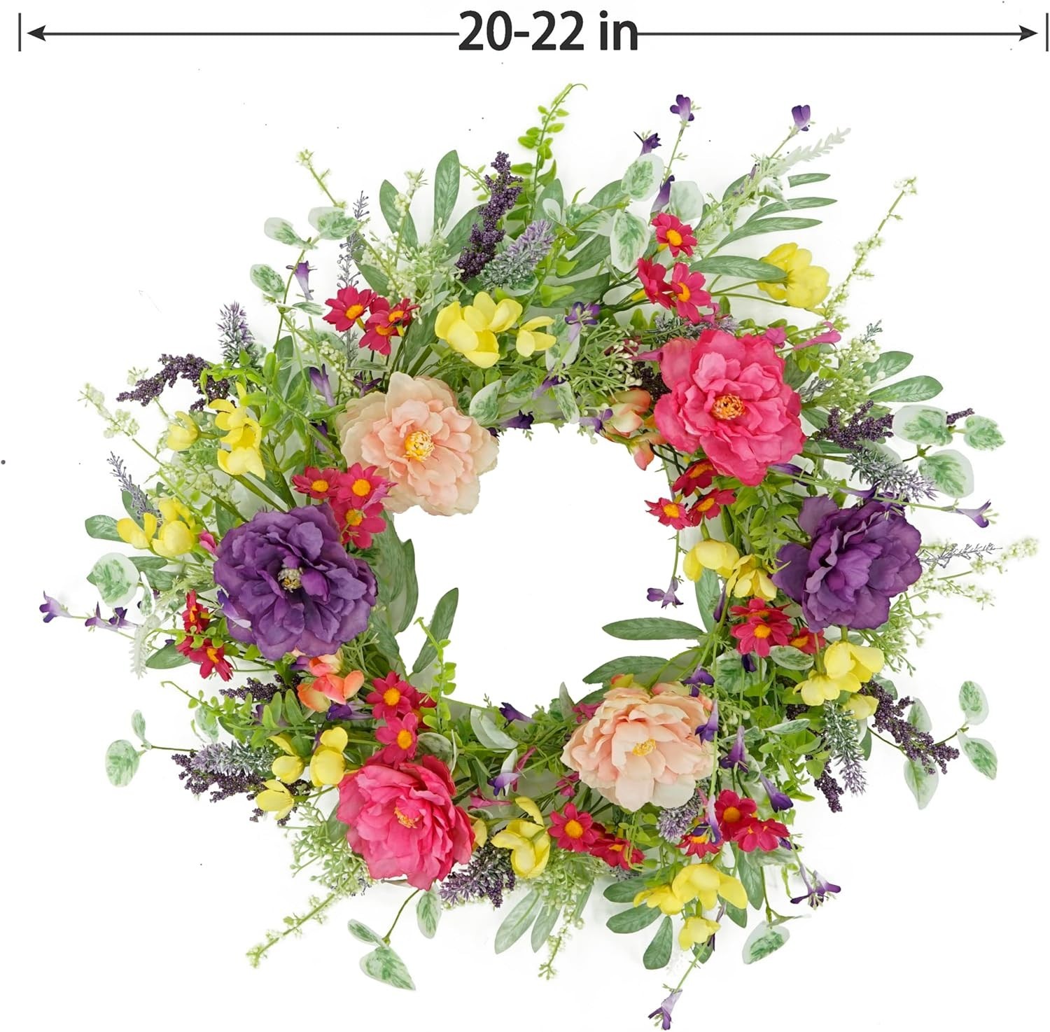 Romantic Artificial Peony & Lavender Wreath for Spring Festivals & Homes