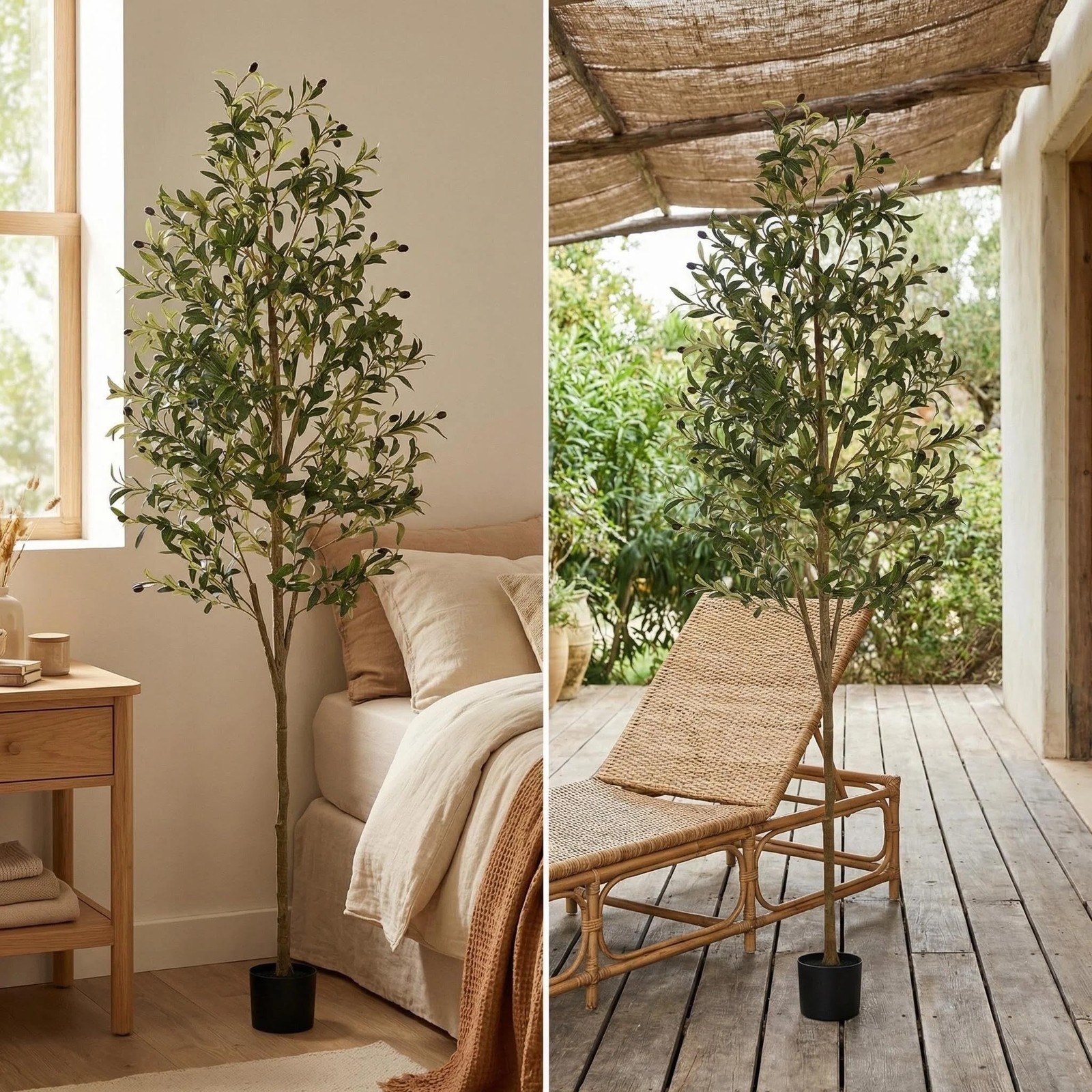 Artificial Olive Tree, 7FT Faux Olive Trees with Lifelike Olive Branches and …