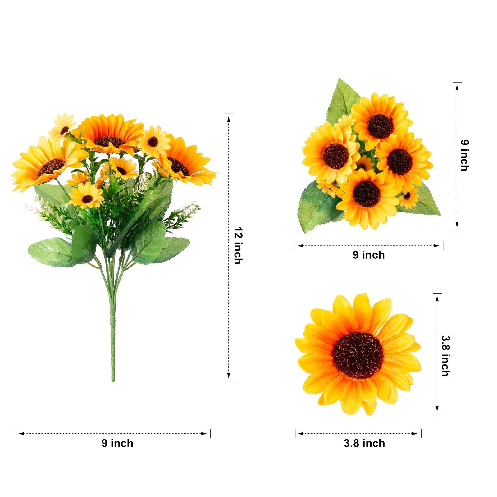 Sunflowers Artificial Flowers, 10 Bunches Fake Sunflower Artificial Flowers f…