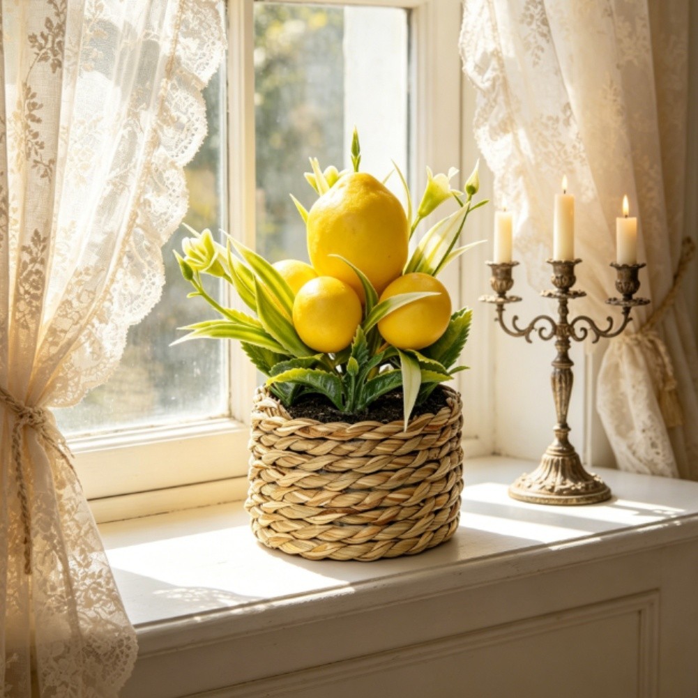 Artificial Lemon Tree FOR MINI Potted Plant Decor for Home Office Wedding
