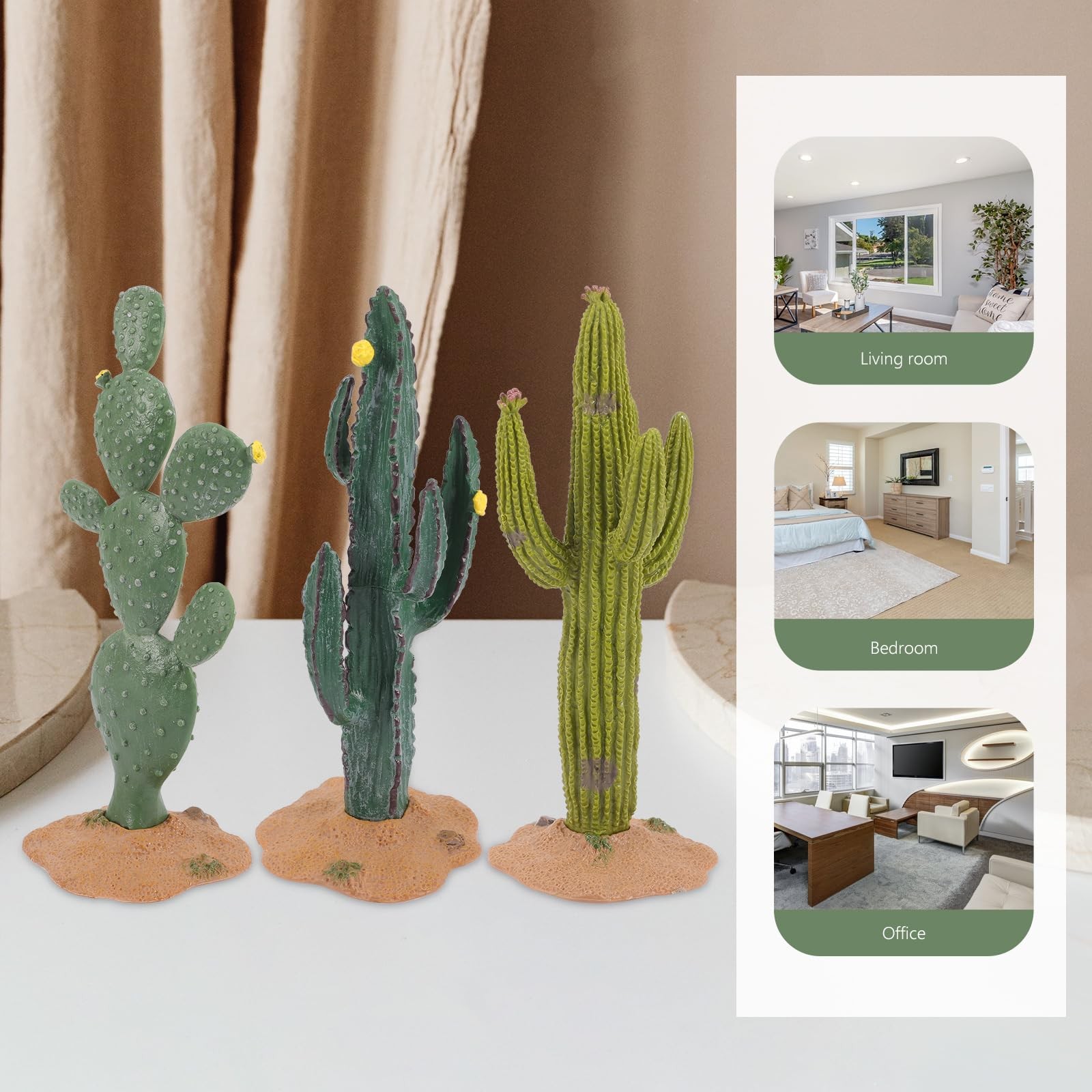 3Pcs Mini Cactus Ornaments Artificial Cactus Plants Fake Plant Figurines 5.31…