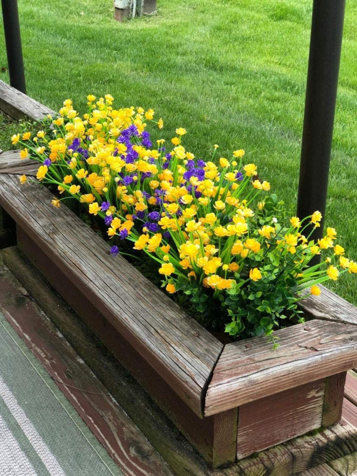 12 Bundles Outdoor Artificial Fake Flowers UV Resistant Various Colors lifelike