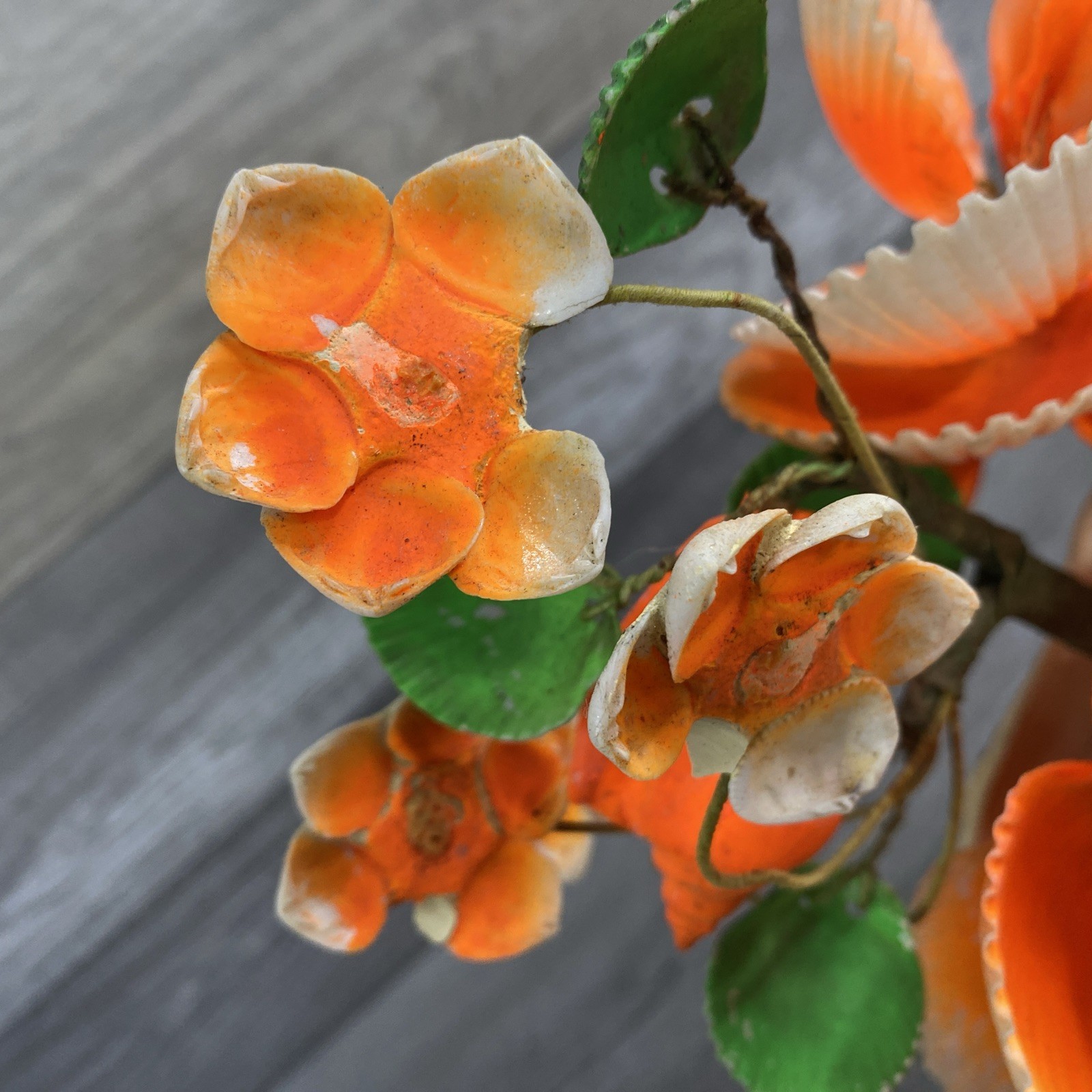 Vintage Seashells Kitschy Flower Bouquet Shell Floral Arrangement