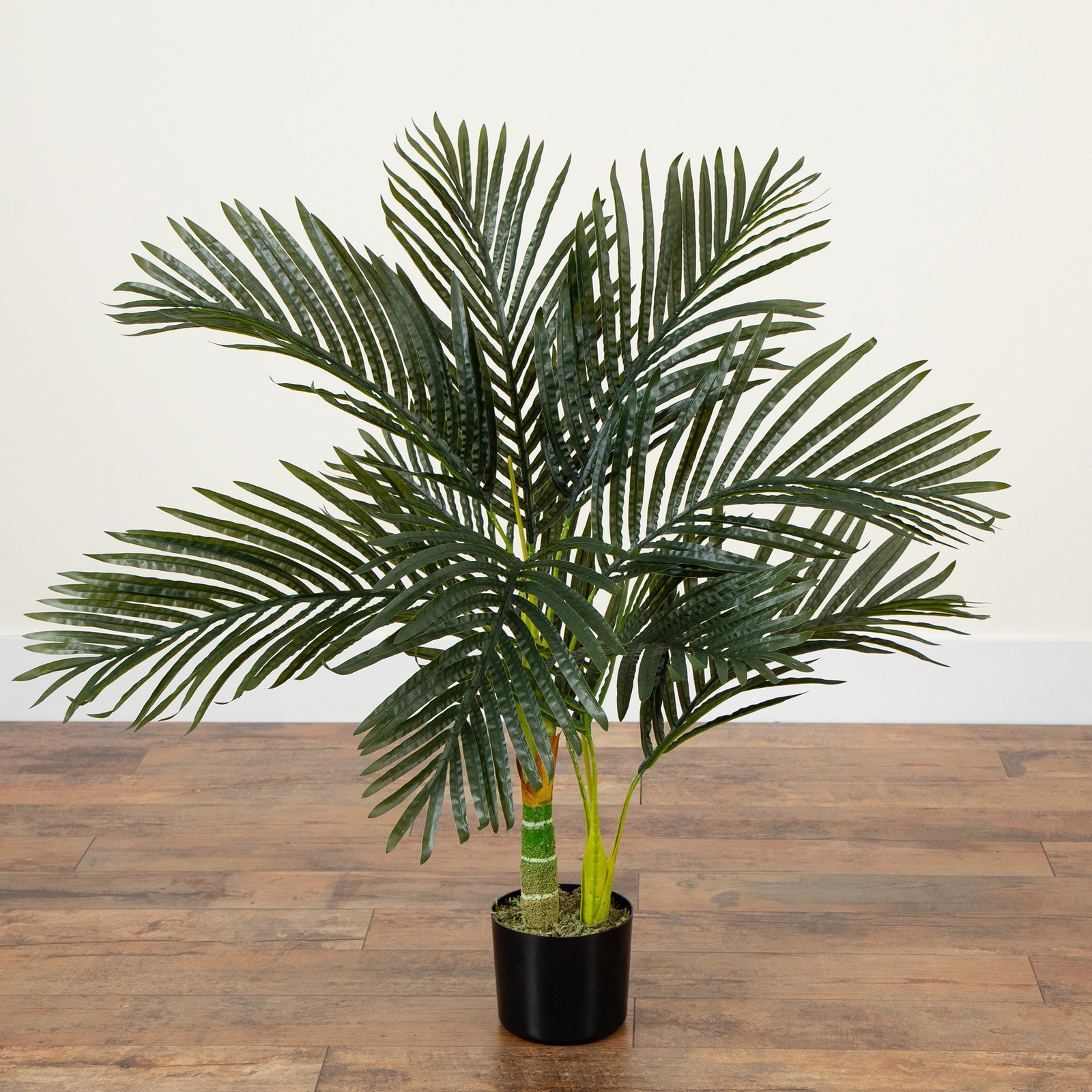 Nearly Natural 3ft Artificial Golden Cane Palm Tree in Green
