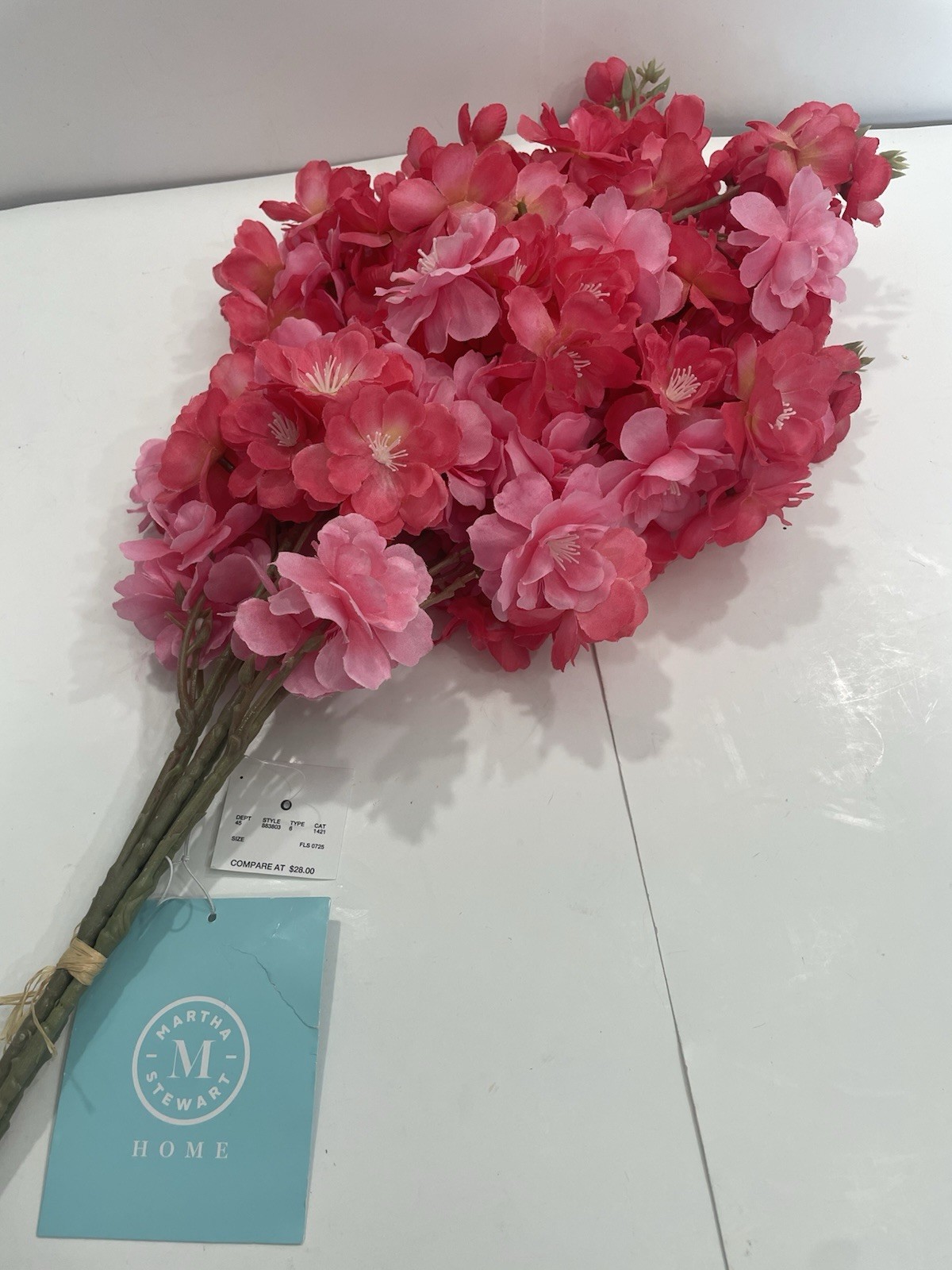 Martha Stewart 33” Artificial Fuchsia and Pink Cherry Blossom Set of 3 NWT NEW