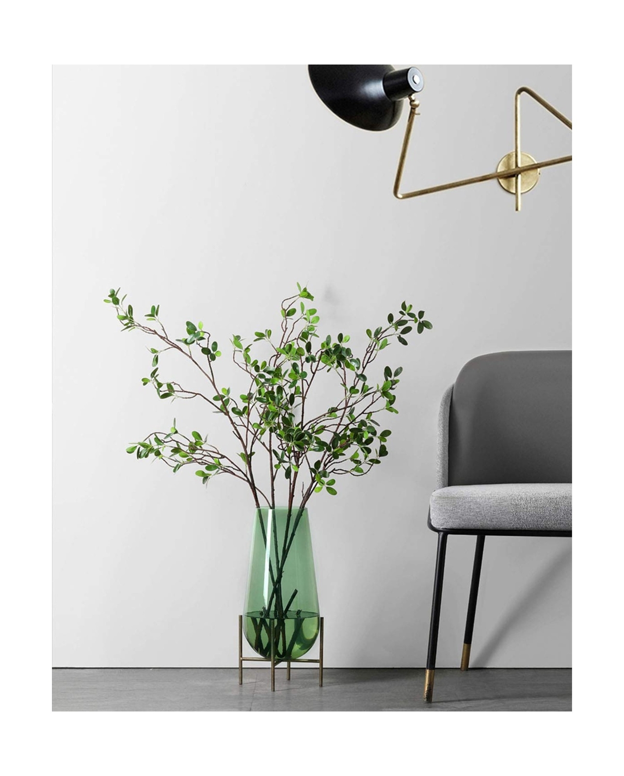 Artificial Plant 43.3 Inch Green Branches Leaf Shop Garden Office Home Decora…