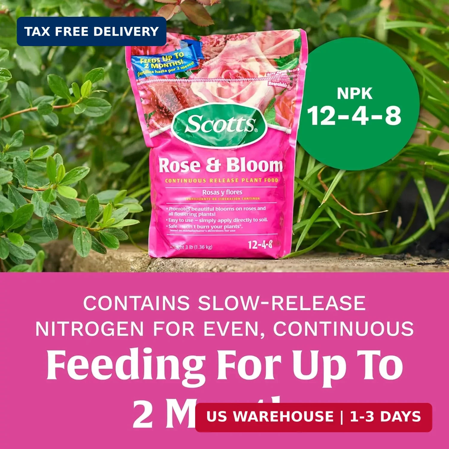 Scotts Rose & Bloom Continuous Release Plant Food, 3 lb