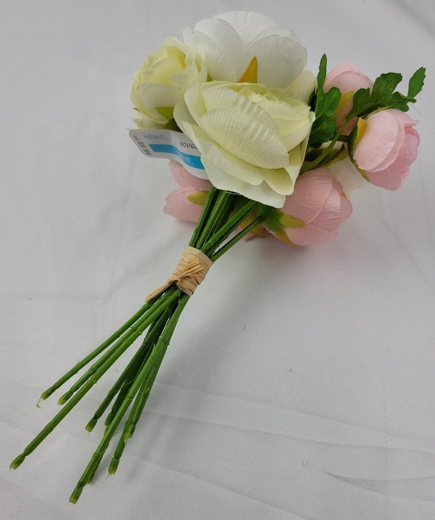 Ashland Floral Bouquet Roses Pink White Yellow Spring New 9in Flowers Wedding