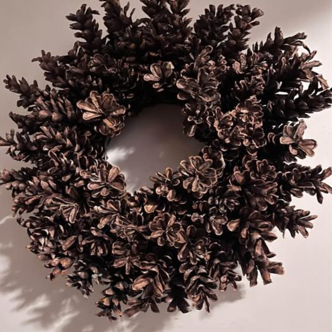 15” Round Pinecone wreath