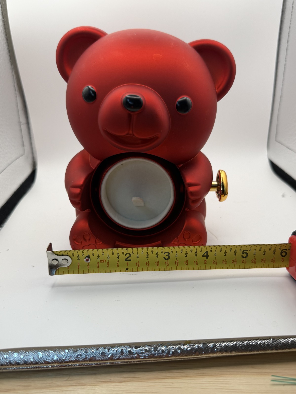 Real Preserved Rose Teddy Bear with Jewelry Compartment