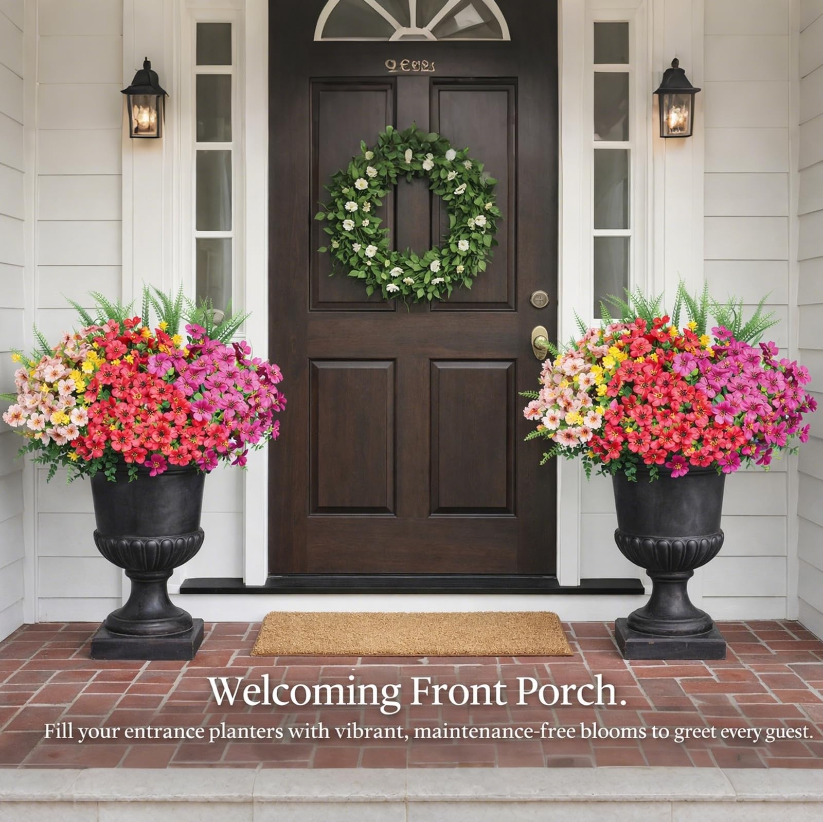 20 Packs Artificial Flowers Outdoor UV Resistant Fake Plants for Spring Garde…