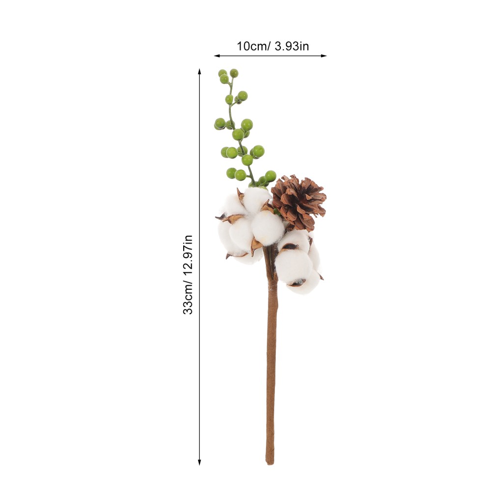 4 Pcs Cotton Stems Decor Branches Bunch Artificial Flower Picks for DIY