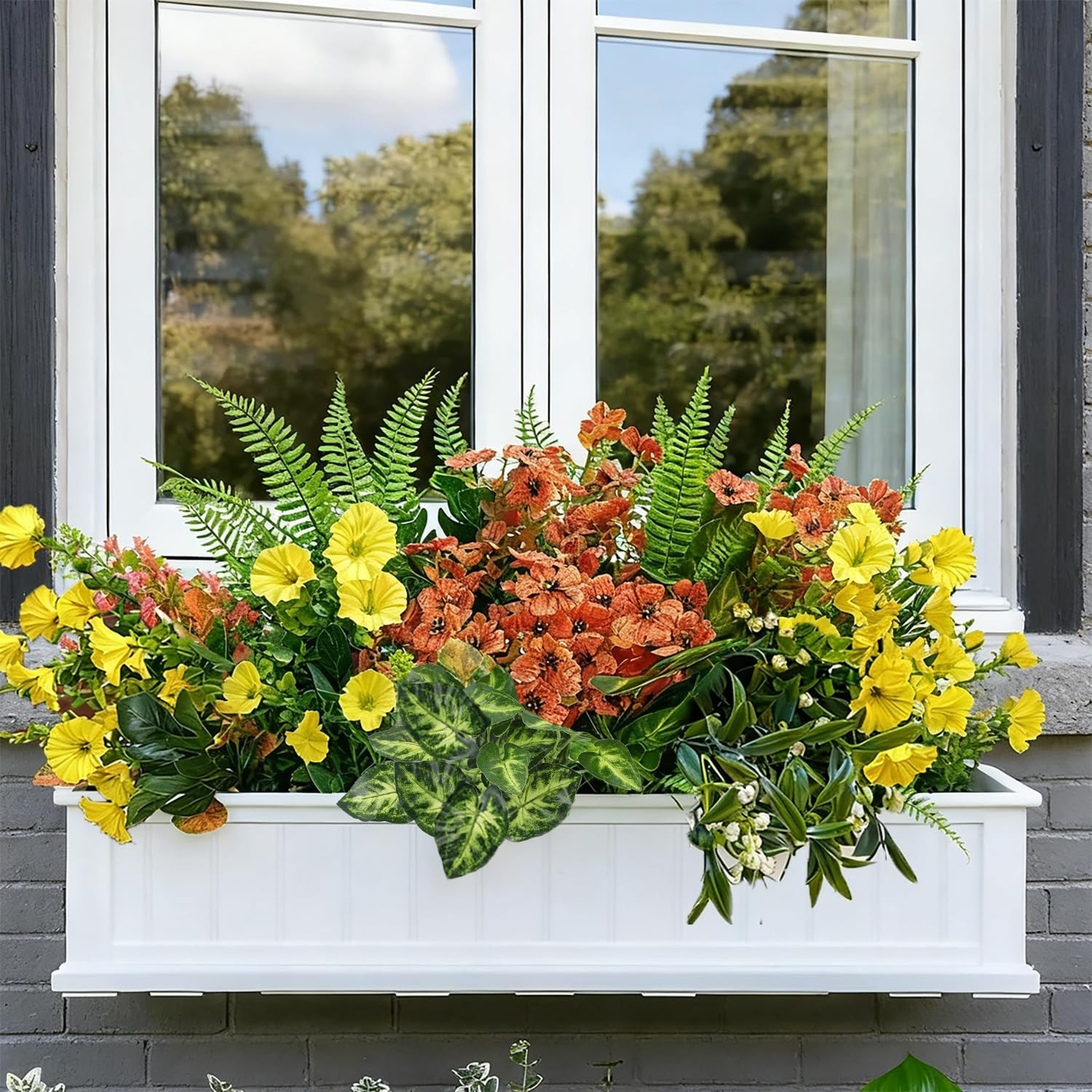 24 Pcs Realistic Faux Plants for Home, Patio, Garden & Yard Decor
